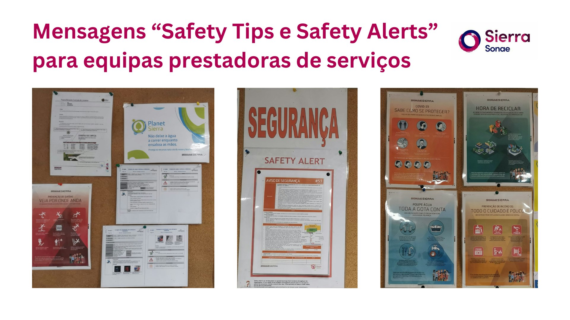 Mensagens "safety tips e Safety alerts"