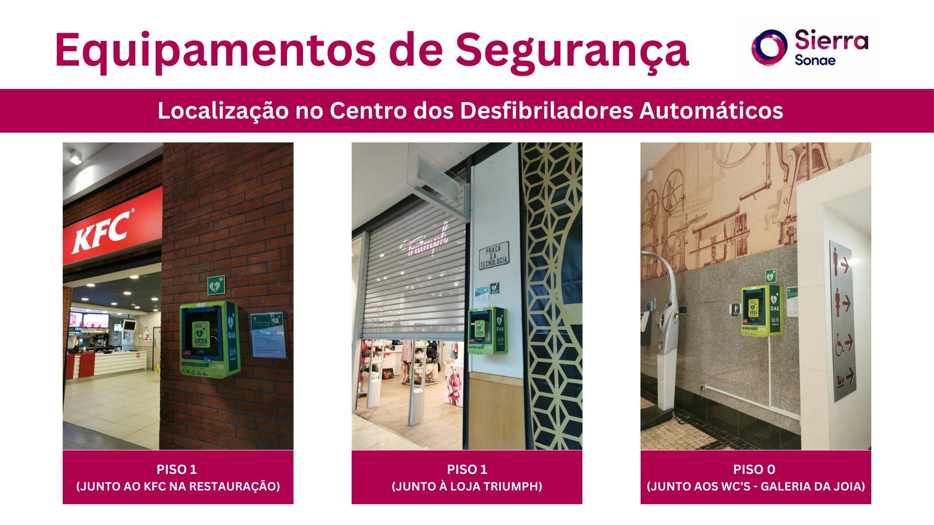 localização no centro norteshopping dos desfibriladores automáticos