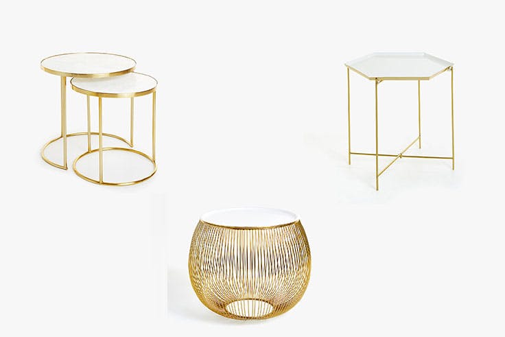 Tendencia de decoración con acero dorado