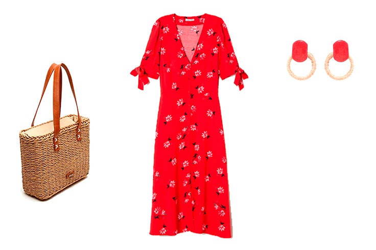 Look de primavera con vestido estampado