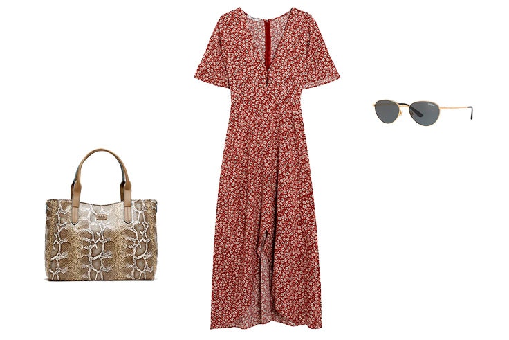 Look de viaje con vestido largo
