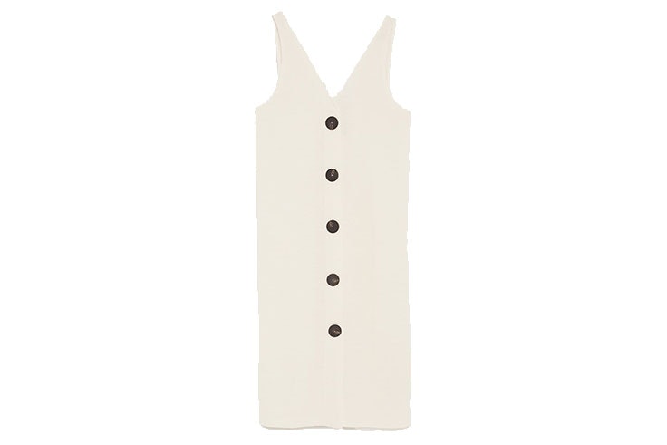 Favoritos de rebajas vestido de botoones de Zara en color beige