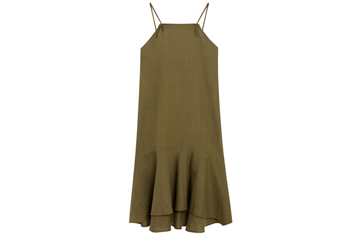 Vestidos largos de pull and Bear- vestido verde militar