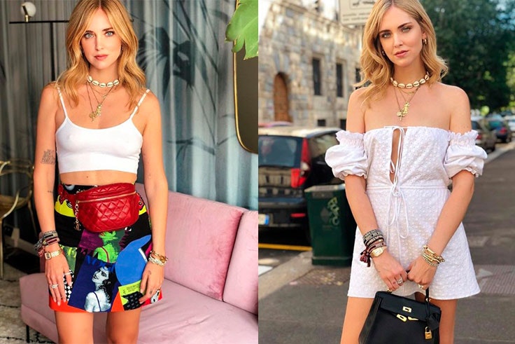 Tendencia de collares de conchas en Instagram Chiara Ferragni