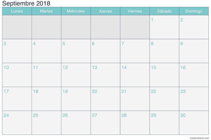 calendario de septiembre