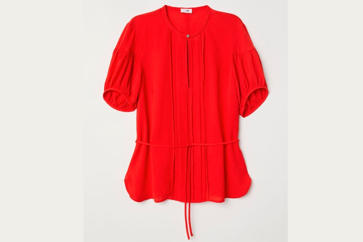 camisa-roja-manga-abullonada-hm