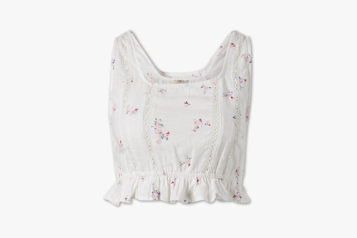 blusa blanca flores c&a