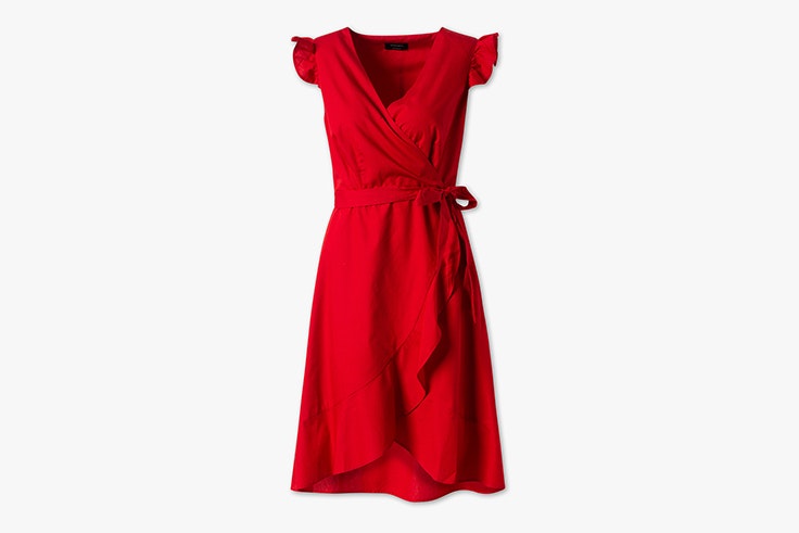 colores de verano influencers vestido midi rojo volantes cya