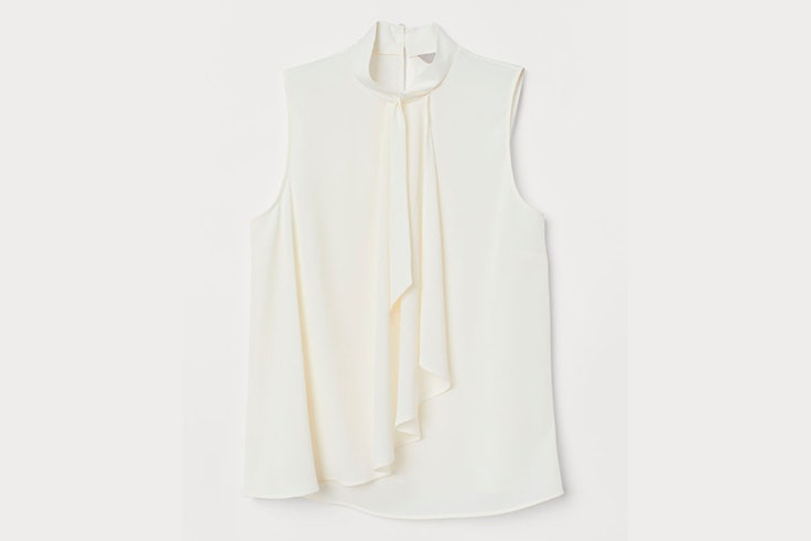 blusa blanca cruzada hm