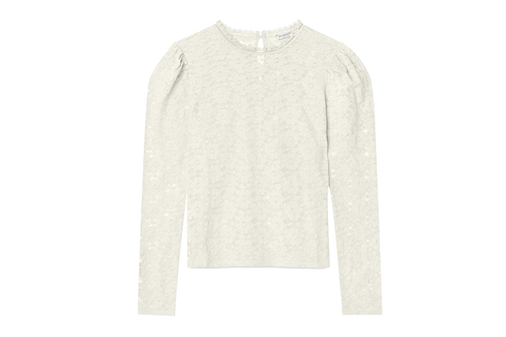 blusa encaje blanco stradivarius
