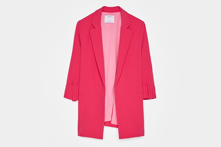 chaqueta rosa fucsia bershka