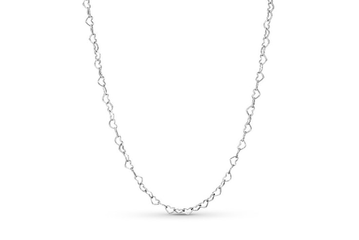 collar plata corazones pandora