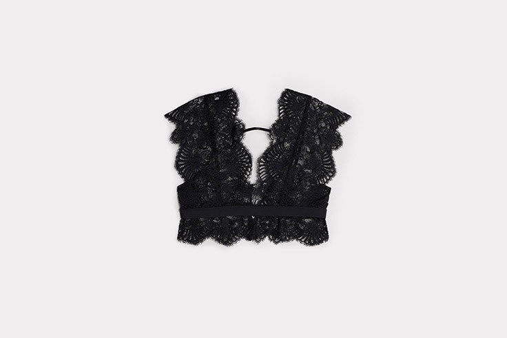 crop top bralette encaje negro intimissimi el estilo de Mayte Gálvez
