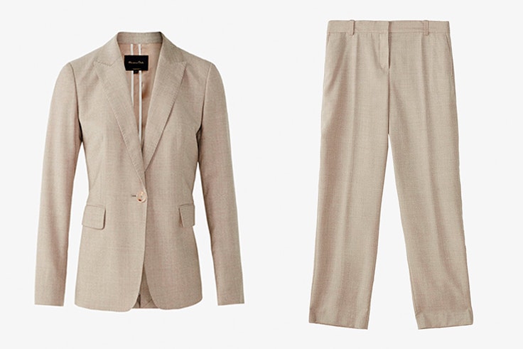traje lana color beige massimo dutti