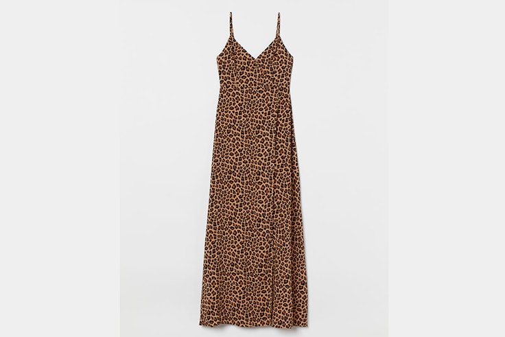 vestido largo estampado leopardo hm