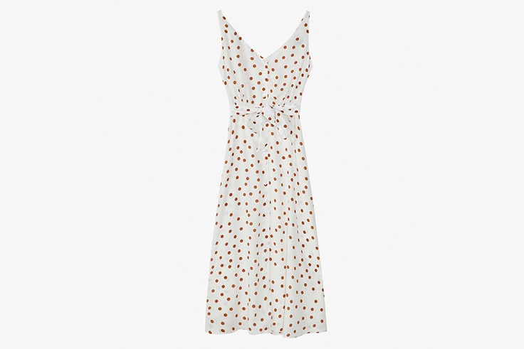 vestido lunares blanco massimo dutti