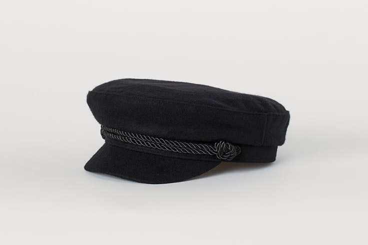 gorra marinera negra hm