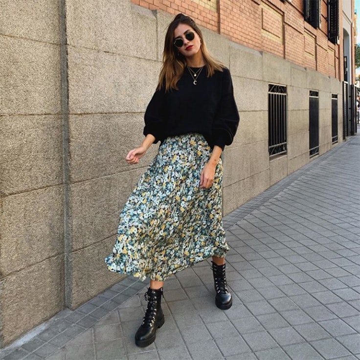 mery turiel estilo instagram falda midi pull and bear