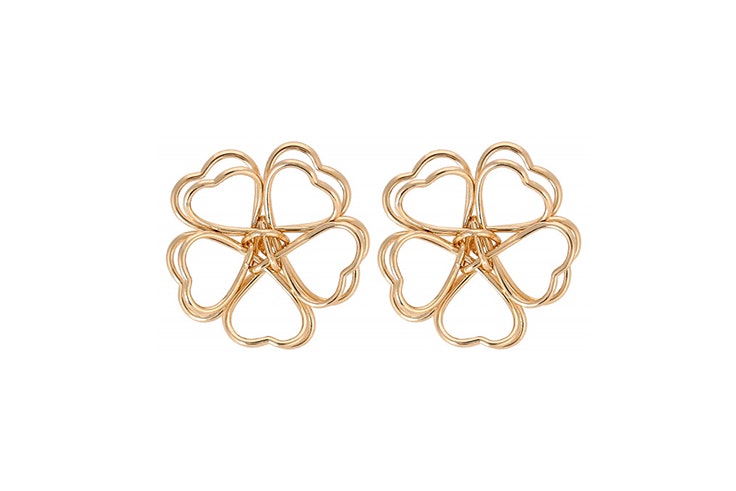 pendientes dorados en forma de trébol de bijou brigitte