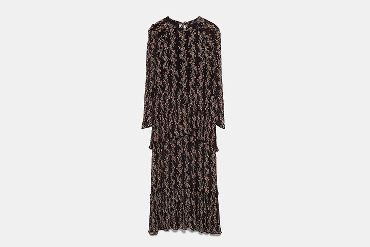 vestido negro flores zara laura eguizabal