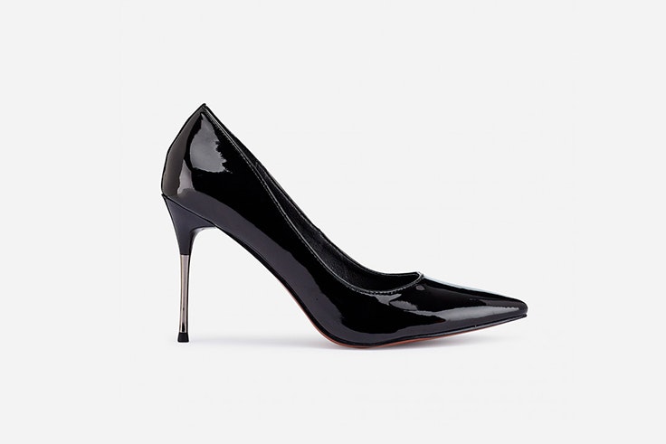 zapato salón tacón negro charol marypaz