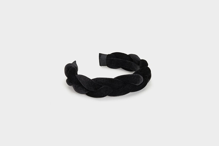 diadema negra terciopelo trenzada parfois accesorios de fiesta
