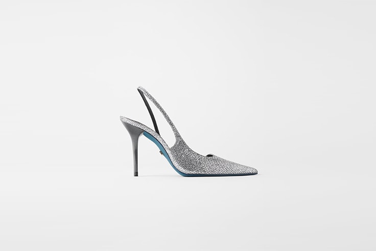 zapato de tacon destalonado con brillos de zara accesorios de fiesta