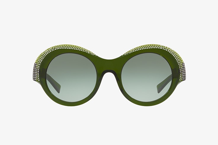 Gafas de sol redondas verdes con diamantes alain mikli sunglass hut