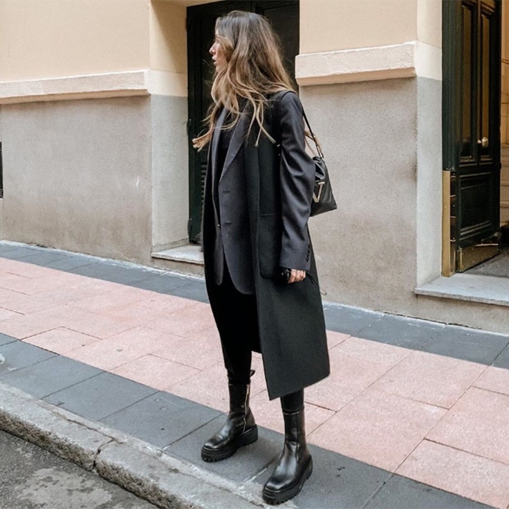 grace villarreal abrigo gris estilo instagram