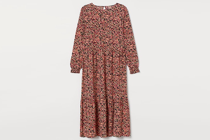 Vestido con estampado de flores en colores rosas de H&M