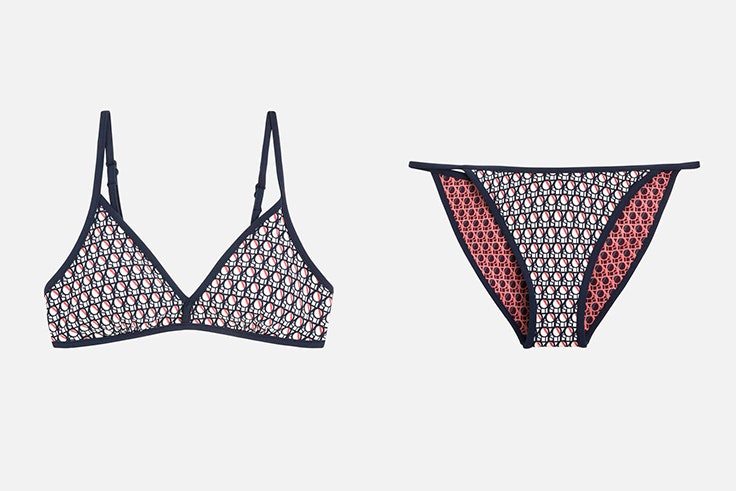 Bikini triangular con estampado de logo