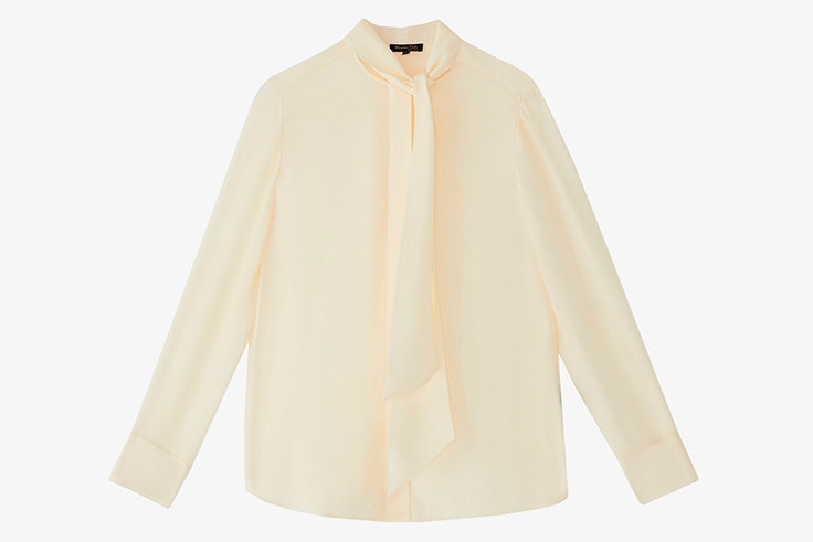 Blusa romántica crema de Massimo Dutti