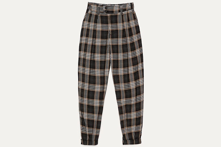 Pantalón slouchy de cuadros de Bershka