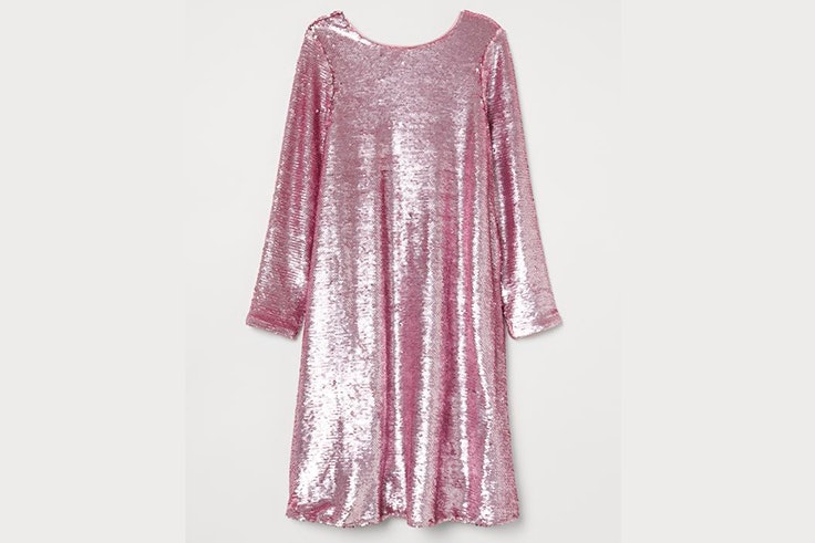 Vestido rosa de lentejuelas de H&M