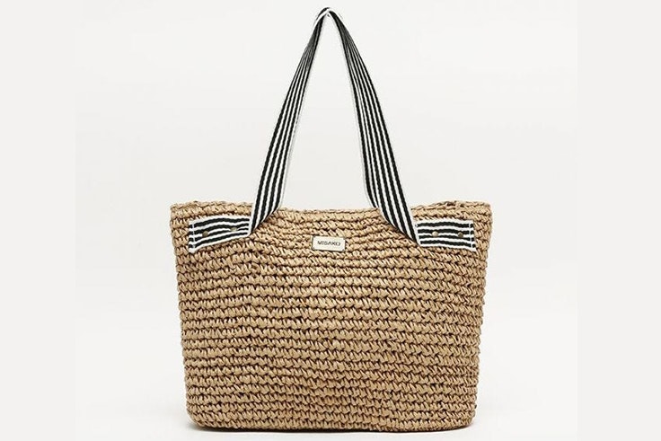 Bolso de rafia con asa de rayas de Misako rebajas de verano