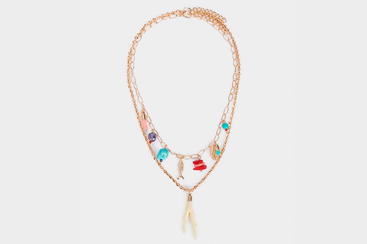 Collar doado con perlas de peces de Parfois