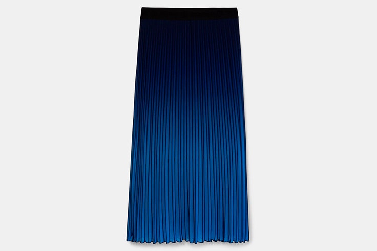 Faldas midi plisada con efecto degradado en color azul de Desigual