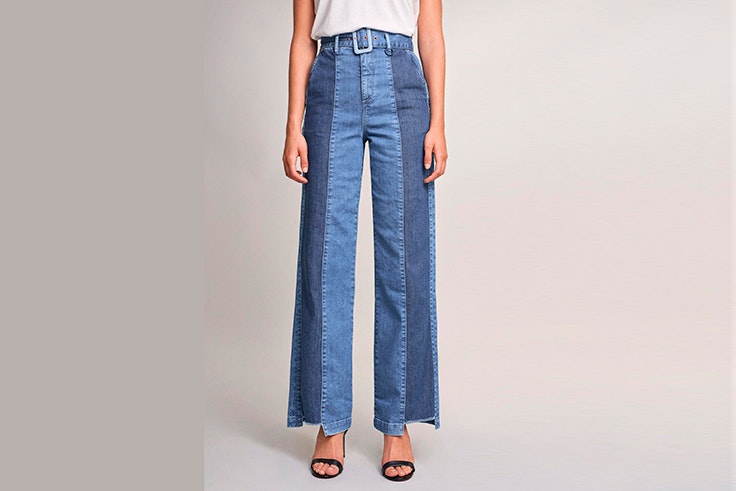 Pantalón vaquero con mezcla de dos tonos de denim de Salsa Jeans