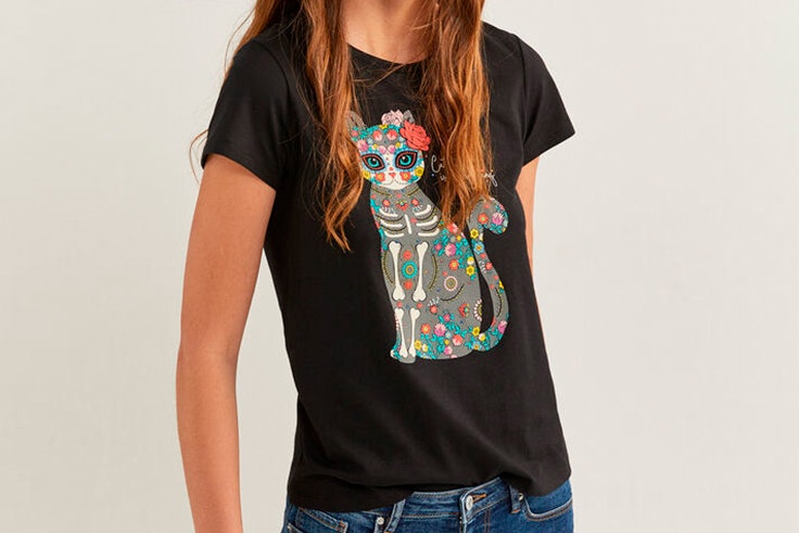 Camiseta negra de manga corta con estampado gráfico springfield yourpersonalhalloween