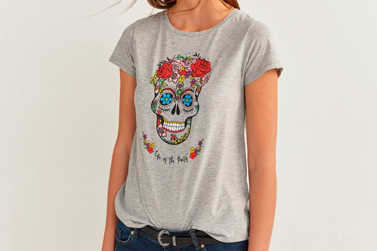 Camiseta gris de manga corta con estampado gráfico yourpersonalhalloween springfield