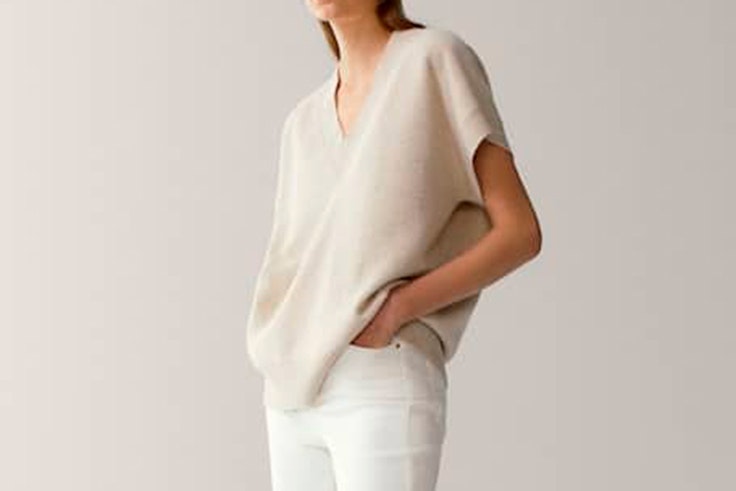 Chaleco de punto con cuello pico de Massimo Dutti