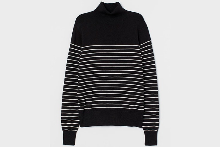 Jersey de rayas con cuello vuelto en color negro de H&M
