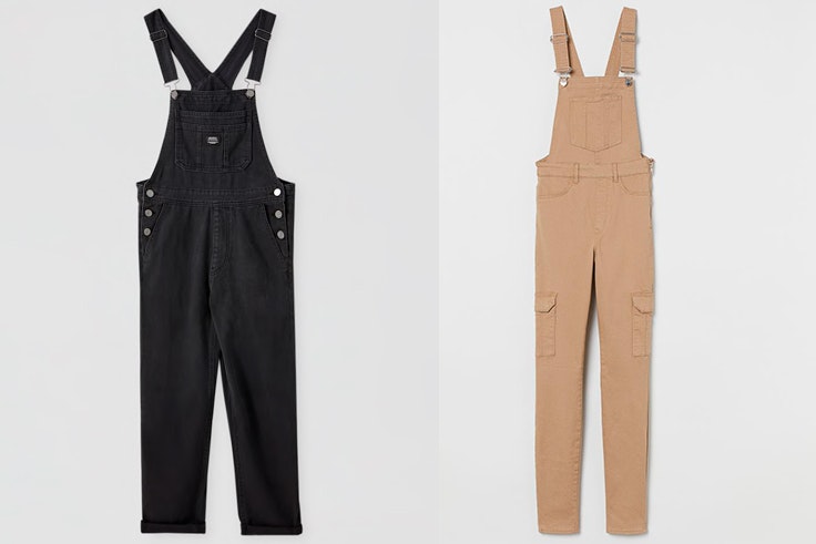 Peto negro de Pull & Bear - Peto beige de H&M tendencia petos otoño 2020