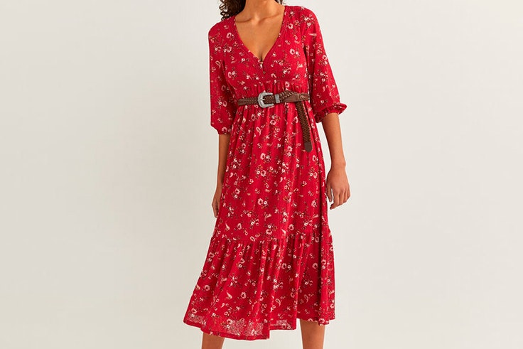 Vestido de flores en color rojo de Springfield