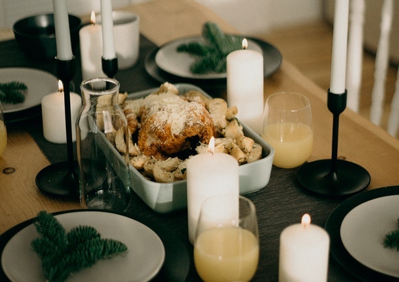 Decoración de la mesa del comedor