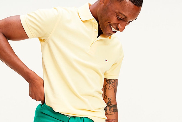 tendencia para hombre primavera estilo masculino Polo amarillo de Tommy Hilfiger