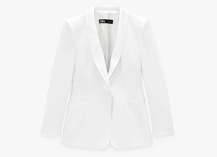 Blazer en color blanco de Zara