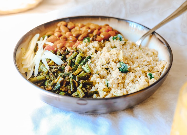 recetas con quinoa garbanzos espárragos y quinoa