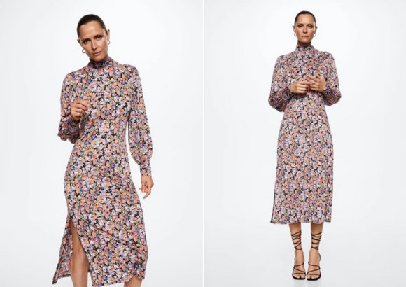 Vestido estampado flores de Mango