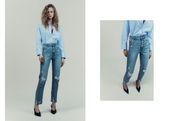 JEANS Z1975 MOM FIT ROTOS DE ZARA